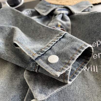 KEEP GOING EVERYTHING WILL BE FINE Toddler Baby Boy Denim Tie Shirt 2-piece Set - image 7
