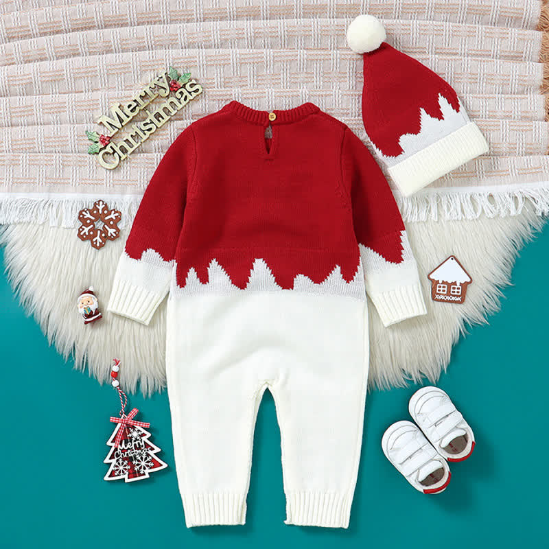 Baby Reindeer Jacquard Knit Christmas Romper - image 3