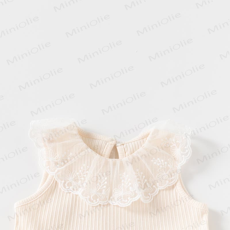 Baby Girl Lace Collar Bow Tulle Dress - image 4