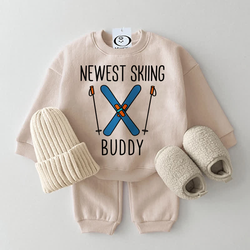 NEWEST SKING BUDDY Baby Sweatshirt 2-piece Set - Beige - 2-3T - image 1