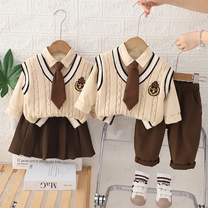 Toddler Baby Shirt and Vest 3-piece Set - image 1