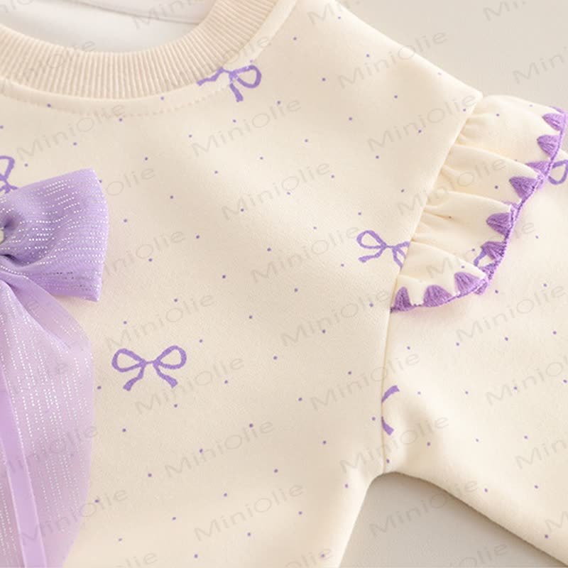 Toddler Baby Girl Tulle Bow Patch Top and Jeans 2-pieceSet - image 6
