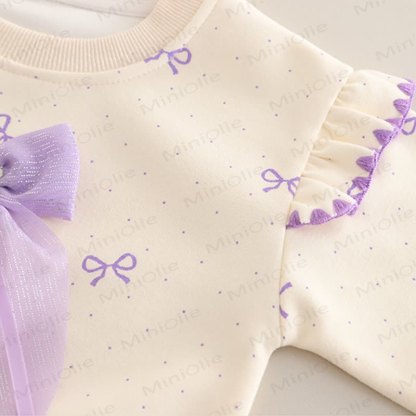 Toddler Baby Girl Tulle Bow Patch Top and Jeans 2-pieceSet - image 6