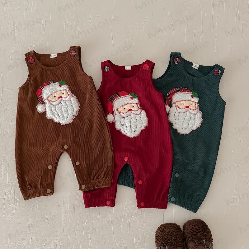 Baby Santa Corduroy Sleeveless Romper - image 3