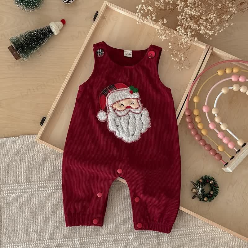 Baby Santa Corduroy Sleeveless Romper - image 8