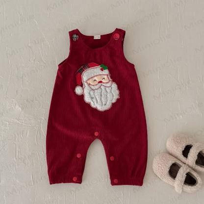Baby Santa Corduroy Sleeveless Romper - image 9