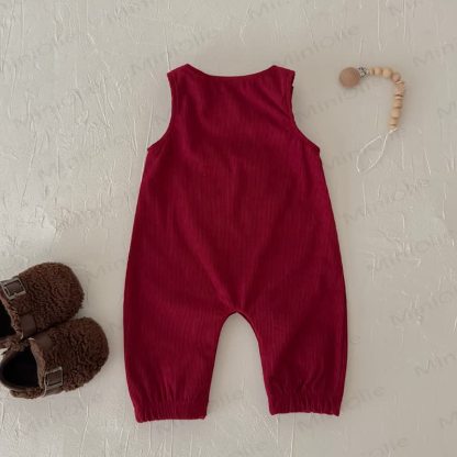 Baby Santa Corduroy Sleeveless Romper - image 10