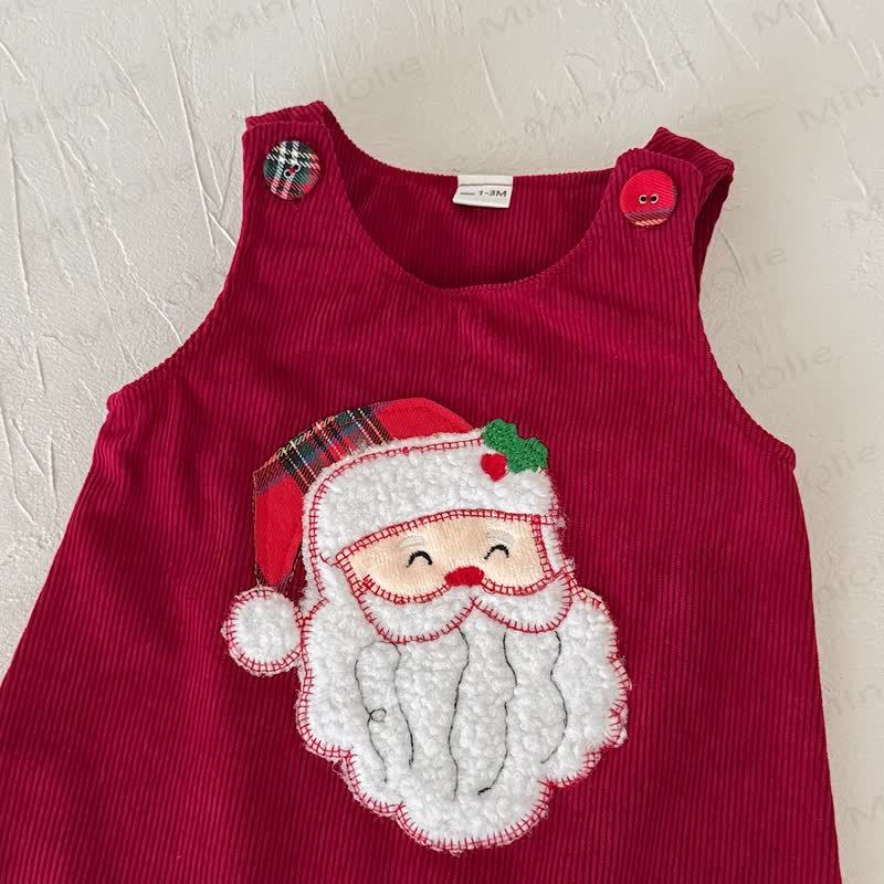 Baby Santa Corduroy Sleeveless Romper - image 11