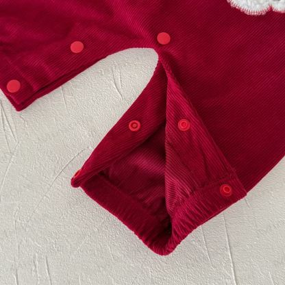 Baby Santa Corduroy Sleeveless Romper - image 12