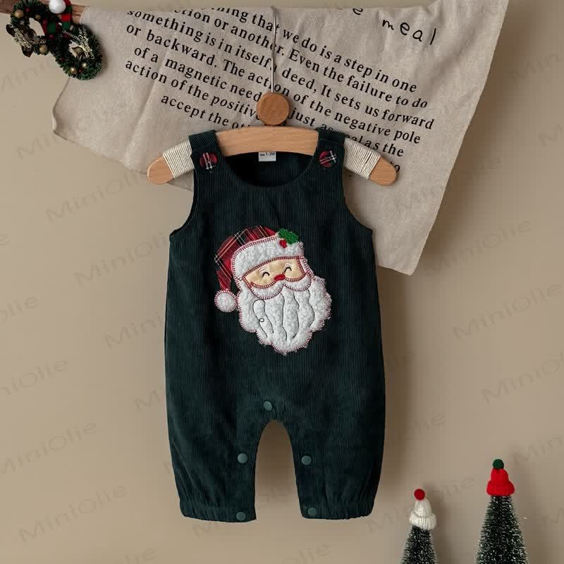 Baby Santa Corduroy Sleeveless Romper - Green - 12-18M - image 16