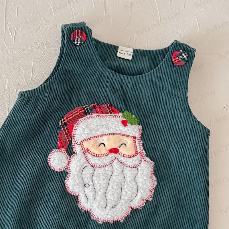 Baby Santa Corduroy Sleeveless Romper - image 20