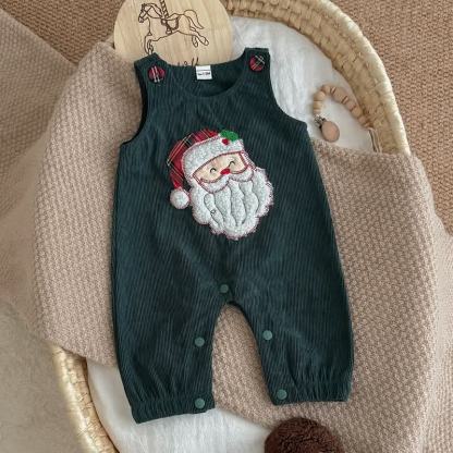 Baby Santa Corduroy Sleeveless Romper - image 23