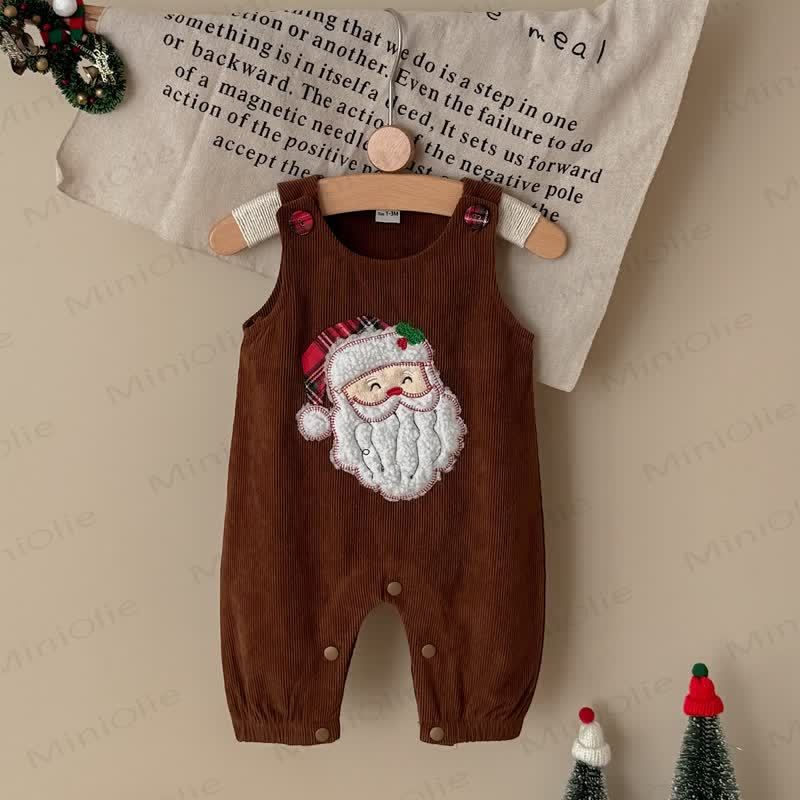 Baby Santa Corduroy Sleeveless Romper - Brown - 12-18M - image 25