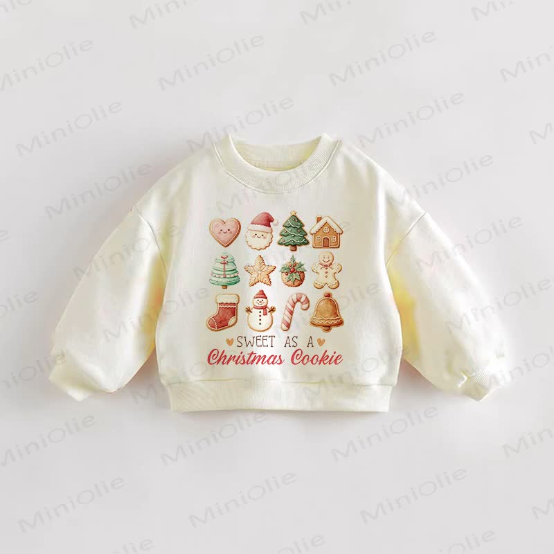 CHRISTMAS COOKIE Baby Toddler Christmas Cream Sweatshirt - Cream - 3-5T - image 1