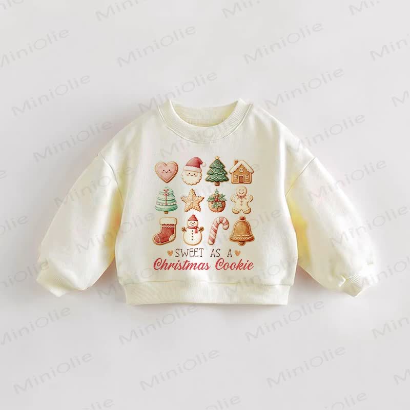 CHRISTMAS COOKIE Baby Toddler Christmas Cream Sweatshirt - Cream - 3-5T - image 1