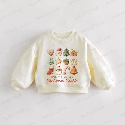 CHRISTMAS COOKIE Baby Toddler Christmas Cream Sweatshirt - Cream - 3-5T - image 1