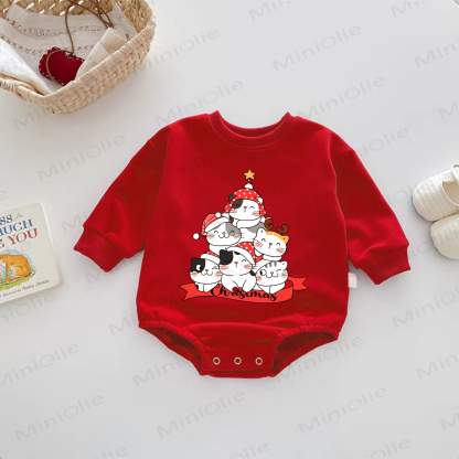 CHRISTMAS Baby Christmas Tree Cat Red Bodysuit - Red - 18-24M - image 1