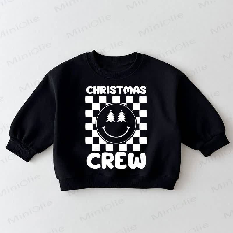  CHRISTMAS CREW Baby Toddler Smiley Black Sweatshirt - Black - 3-5T - image 1
