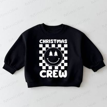  CHRISTMAS CREW Baby Toddler Smiley Black Sweatshirt - Black - 3-5T - image 1