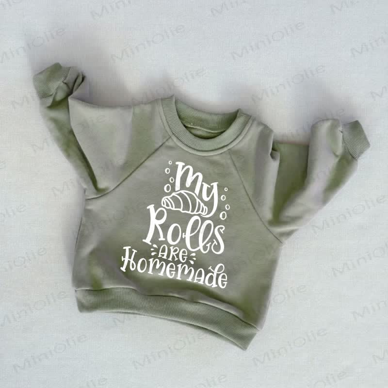 MY ROLLS ARE HOMEMADE Baby Toddler Grey Green Sweatshirt - Grey Green - 3-5T - image 1