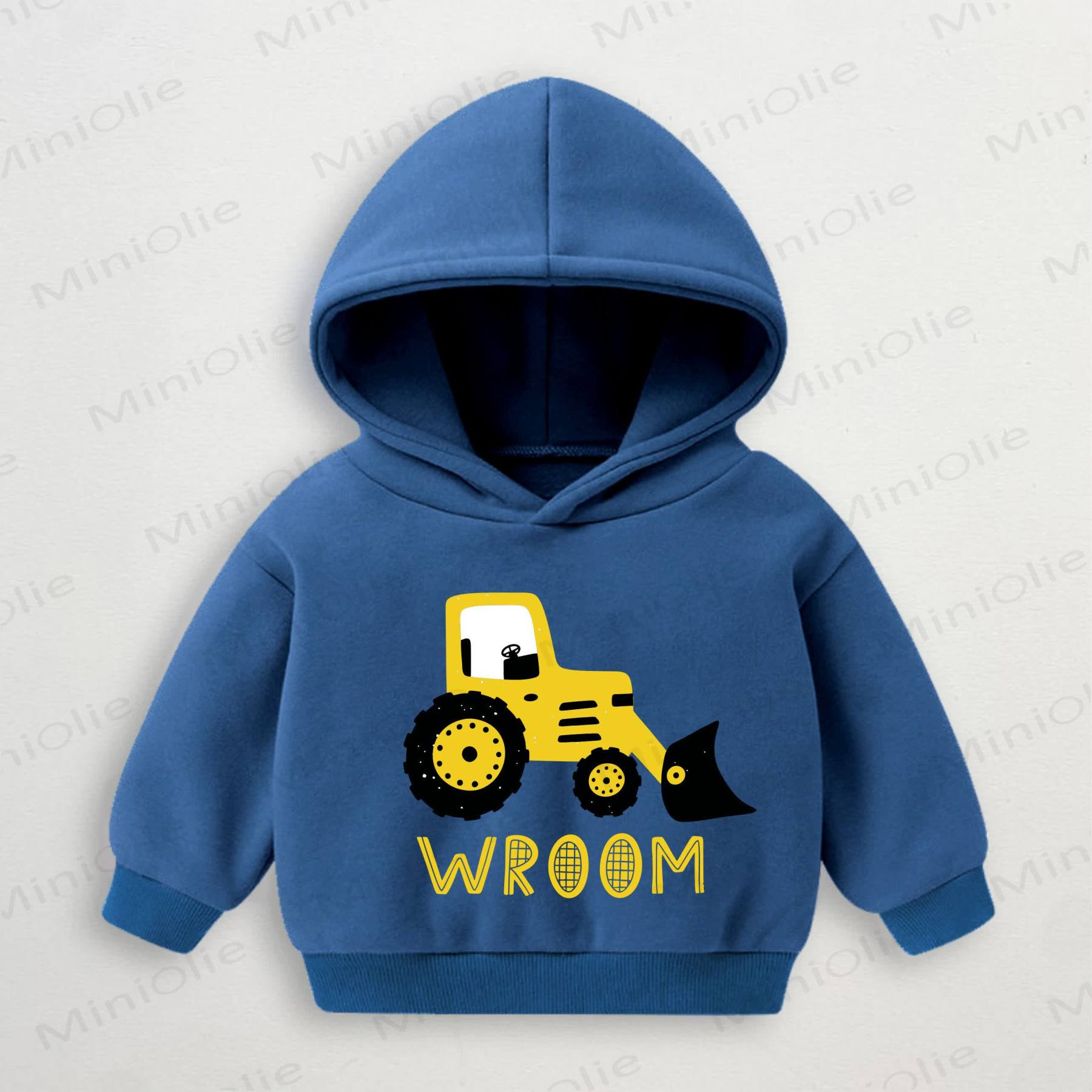 WROOM Baby Toddler Tractors Blue Hoodie - Blue - 3-5T - image 1