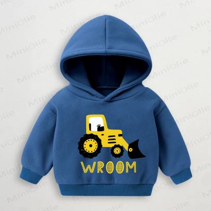 WROOM Baby Toddler Tractors Blue Hoodie - Blue - 3-5T - image 1