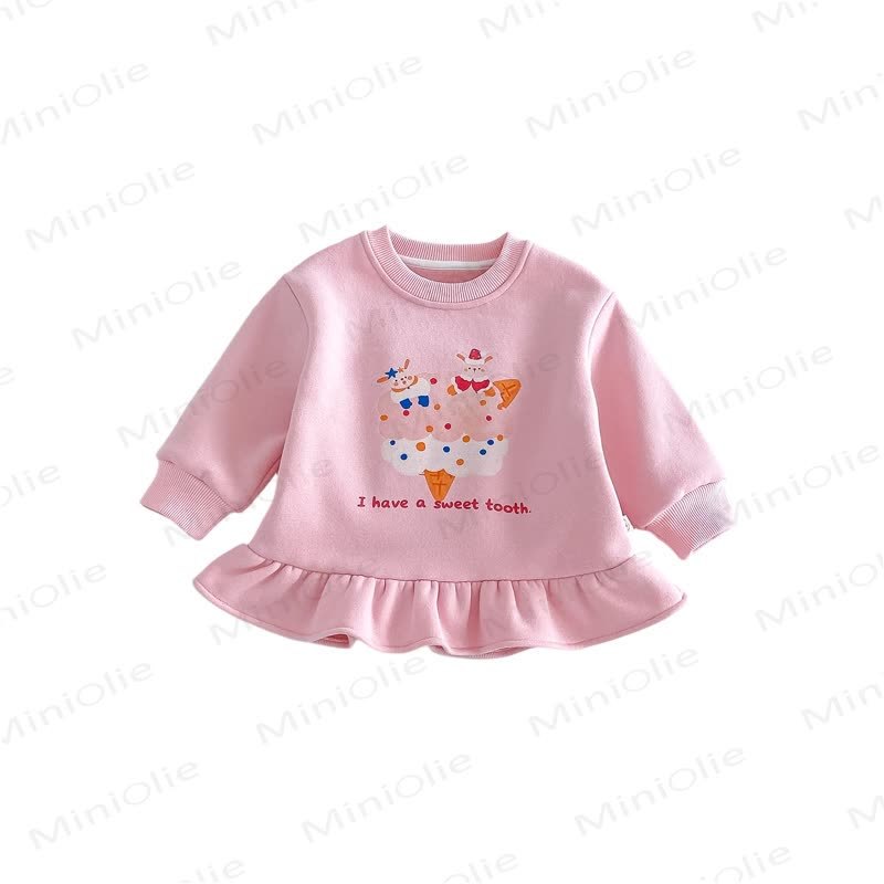 Baby Toddler Cartoon Ruffle Hem Long Sleeve Dress - image 5