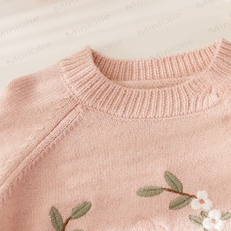 Baby Toddler Floral Bunny Sweater - image 6