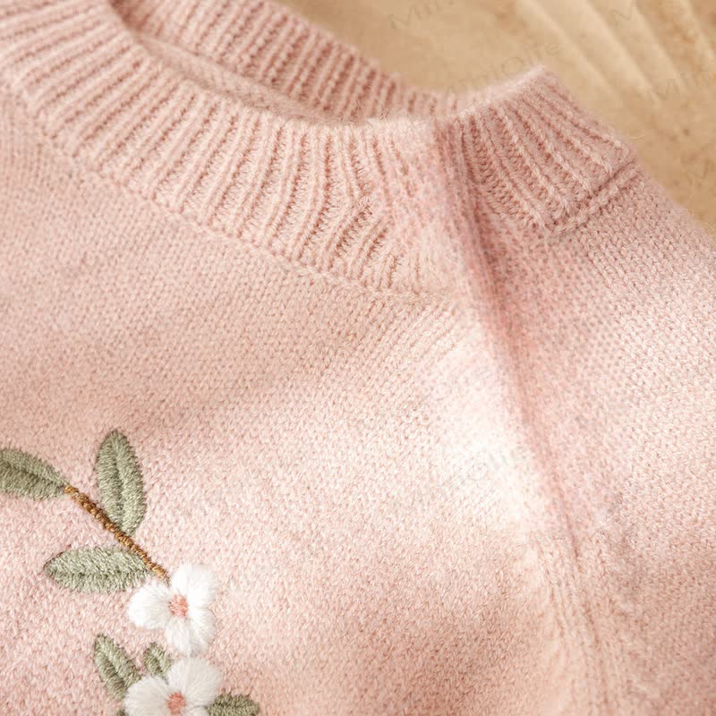 Baby Toddler Floral Bunny Sweater - image 7