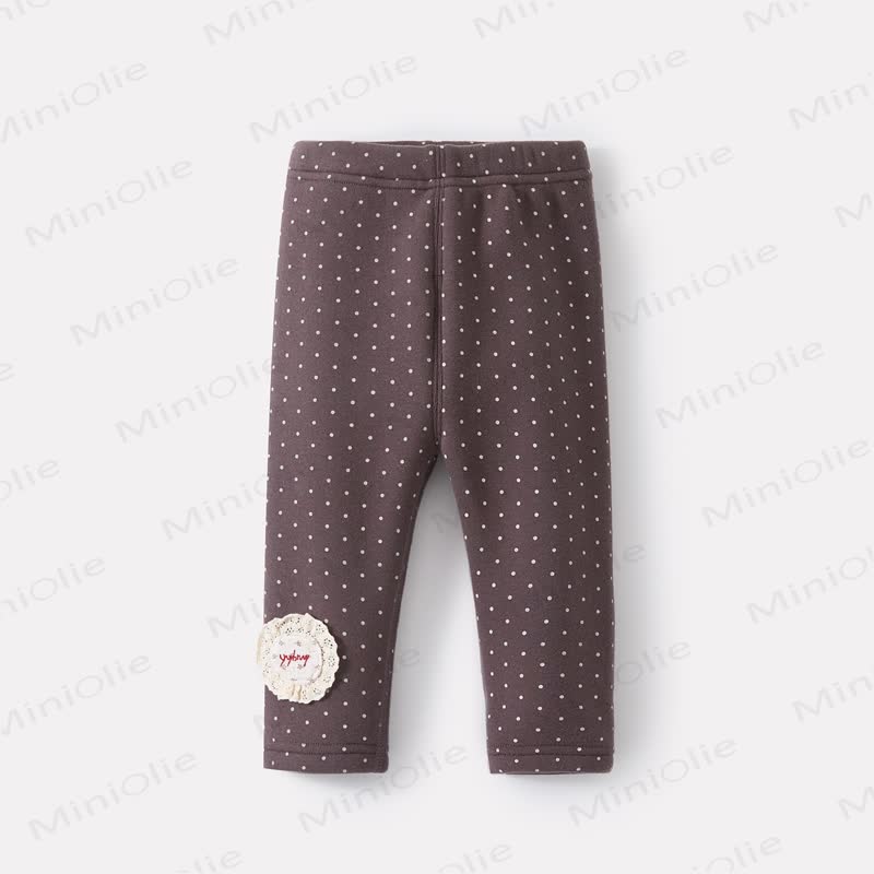 Baby Fleece Lined Dot Leggings - Gray - 2-3T - image 2