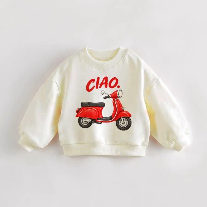 CIAO Baby Toddler Car Print Cream Sweatshirt - Cream - 3-5T - image 1