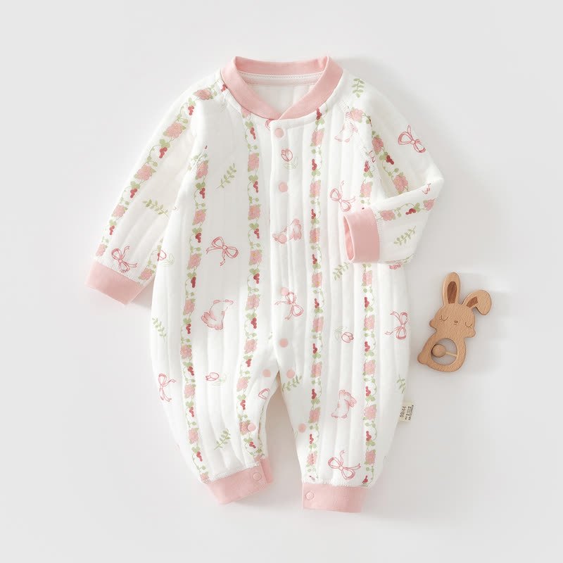 Baby Quilted Animal Snap Front Romper - Pink - 18-24M - image 1