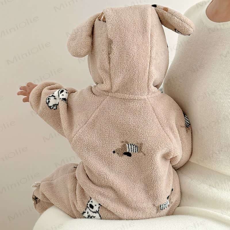 Baby Heart/Animal Plush Hooded Romper - image 5