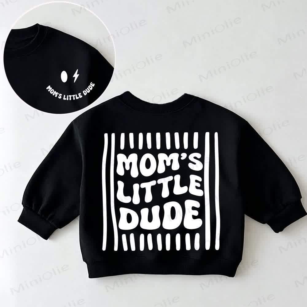 MOM'S LITTLE DUDE Baby Toddler Black Sweatshirt - Black - 3-5T - image 1