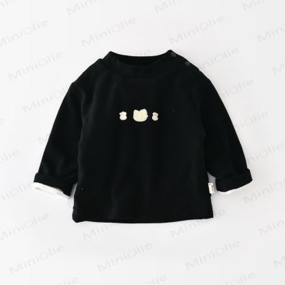 Baby Todder Quilted Sherpa Trim Overalls or Black Sweatshirt - Black - 3-4T - image 3