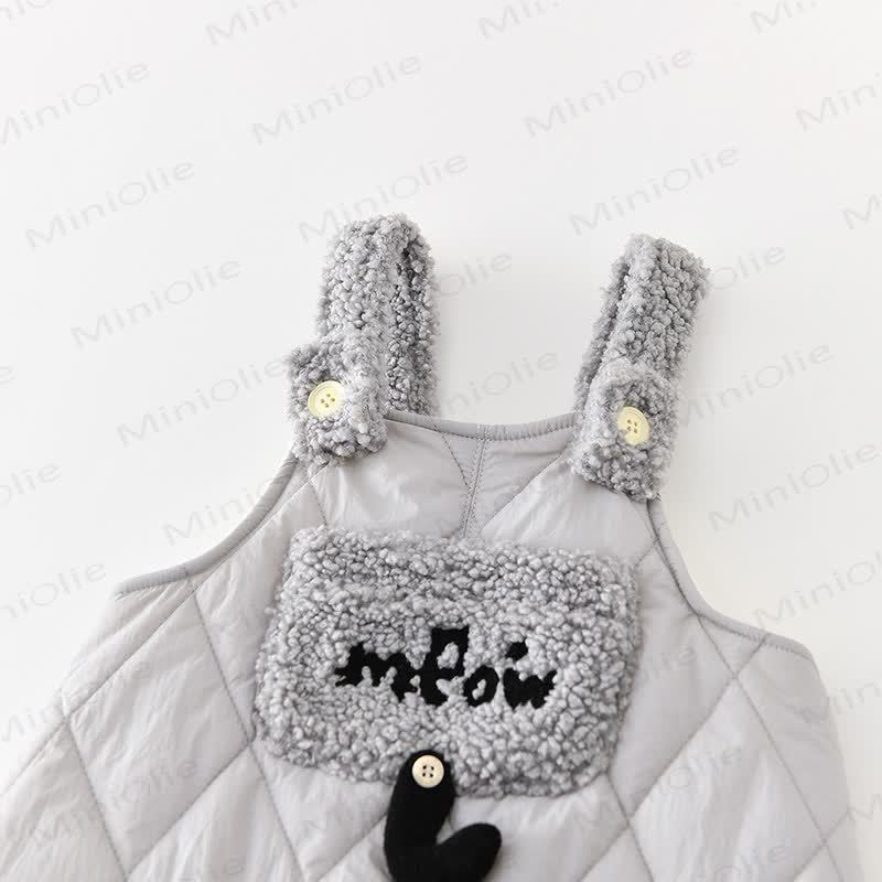 Baby Todder Quilted Sherpa Trim Overalls or Black Sweatshirt - image 4