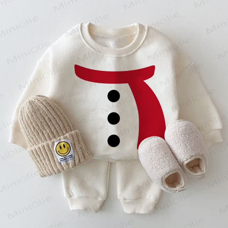  Baby Snowman White Sweatshirt 2-piece Set - White - 2-3T - image 1