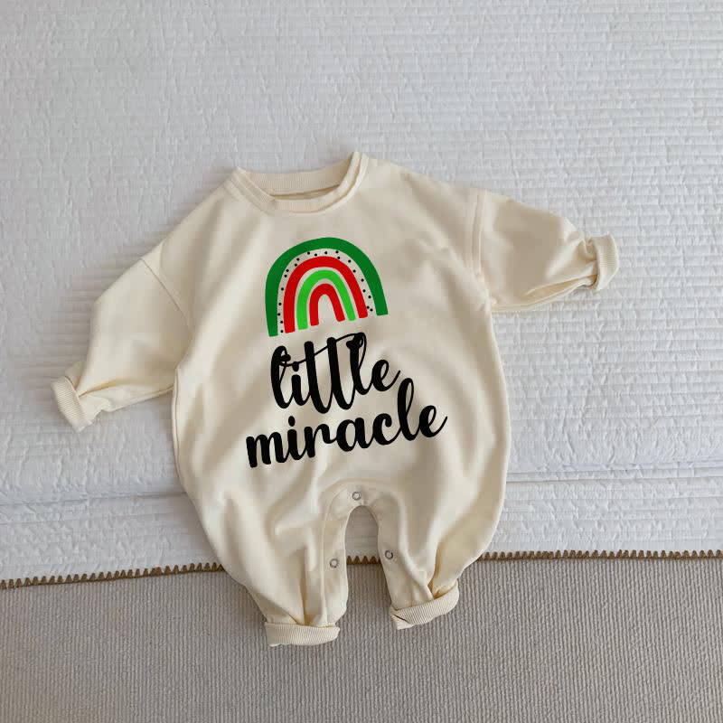 LITTLE MIRACLE Baby Toddler Christmas Rainbow Beige Romper - Beige - 2-3T - image 1