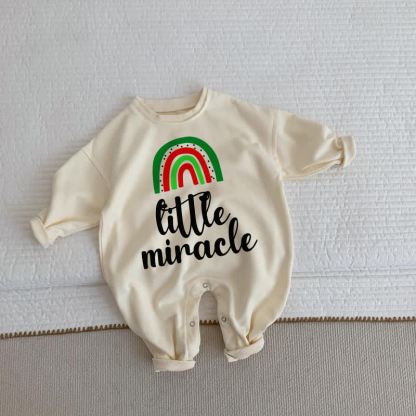 LITTLE MIRACLE Baby Toddler Christmas Rainbow Beige Romper - Beige - 2-3T - image 1