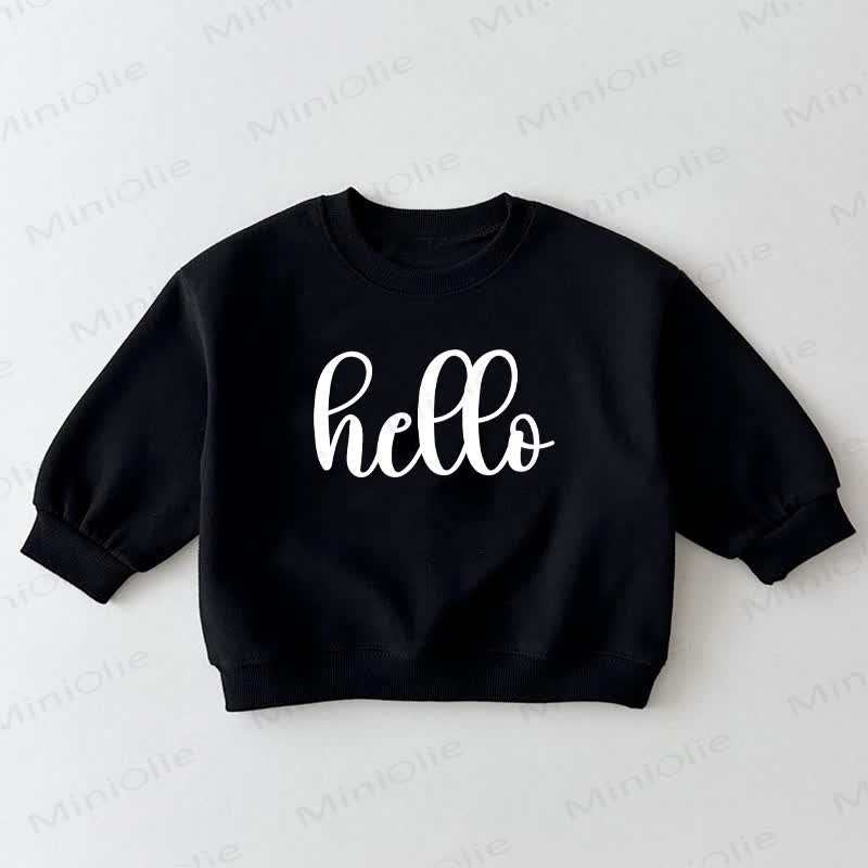 HELLO Baby Toddler Black Sweatshirt - Black - 3-5T - image 1