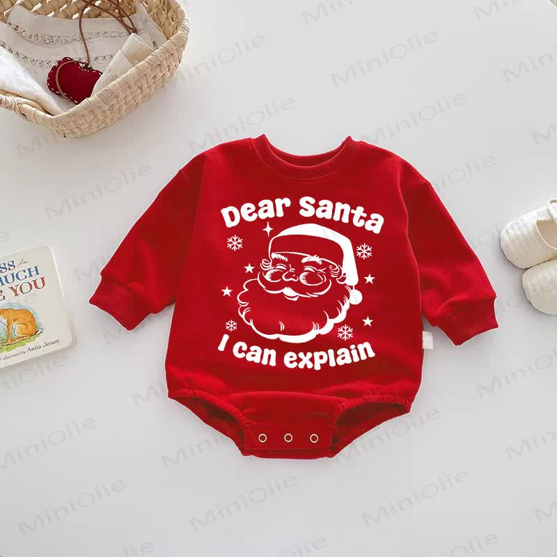 DEAR SANTA I CAN EXPLAIN Baby Red Bodysuit - Red - 2-3T - image 1