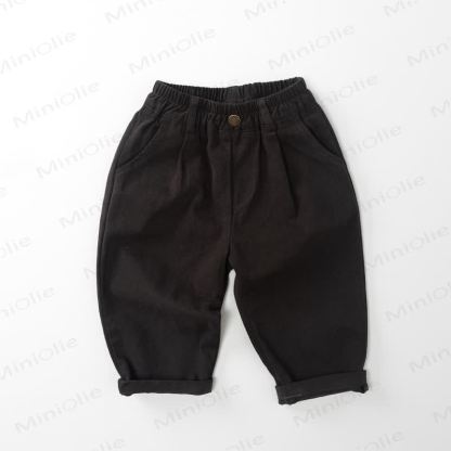 Toddler Casual Solid Color Elastic Waist Pants - Gray - 6-7T - image 3