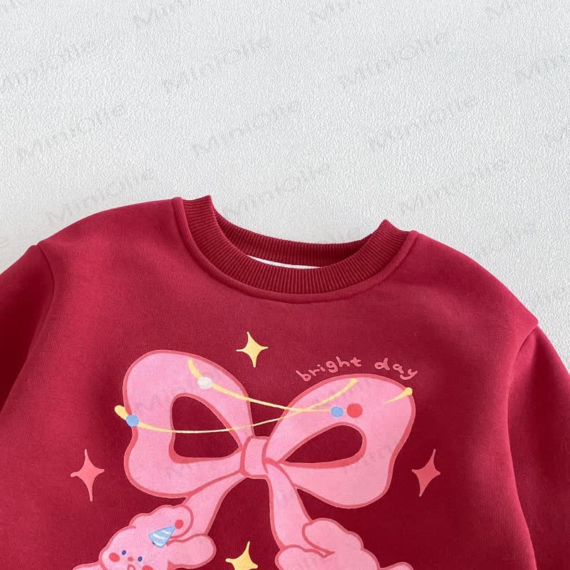Baby Toddler Girl Fleece Bunny Bow Dress - image 6