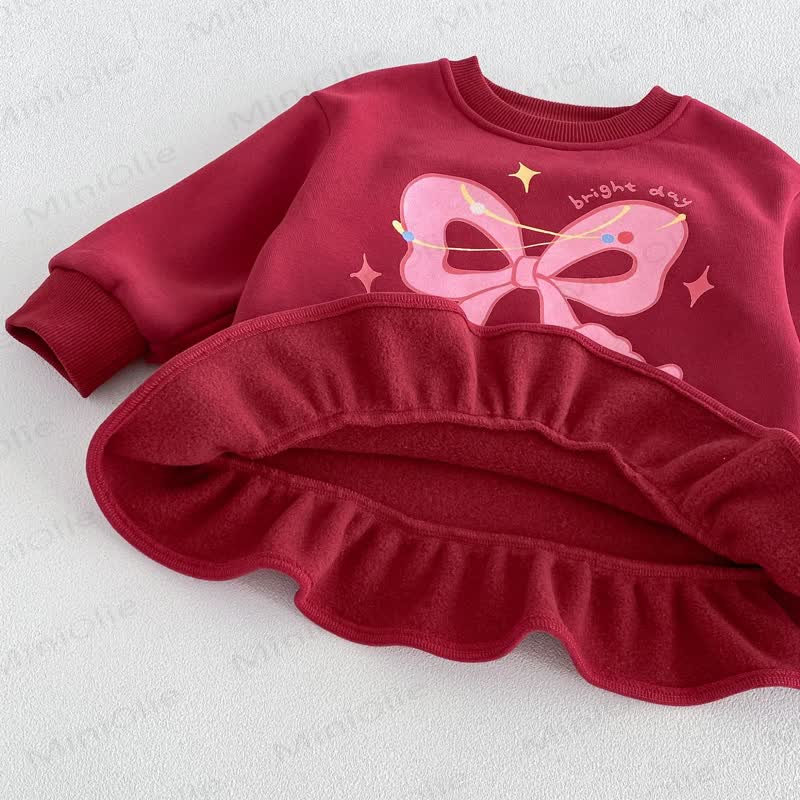 Baby Toddler Girl Fleece Bunny Bow Dress - image 9