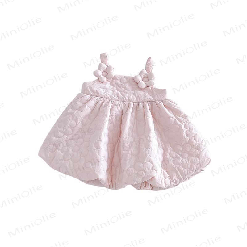Baby Toddler Girl Quilted Floral Pinafore Dress Outfit or Sweater - image 5