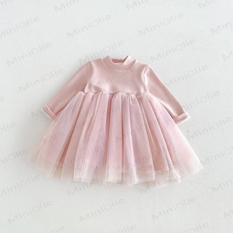 Baby Toddler Long Sleeve Tulle Dress - Pink - 130 - image 3