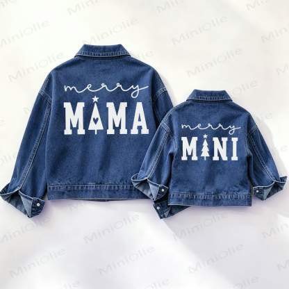 MAMA/MINI Family Denim Jacket - Blue - Mom: XXL - image 1