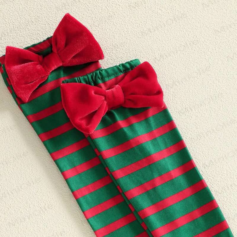 Baby Christmas Striped Tulle Skirt Bodysuit Socks and Hat - image 8