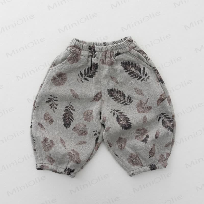 Toddler Boy Loose Fit Harem Pants - Gray Leaf - 6-7T - image 2