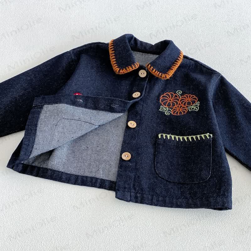 Baby Toddler Girl Mushroom Denim Jacket - image 8